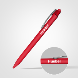 Długopis typu touchpen z logo „Hueber” czerwony